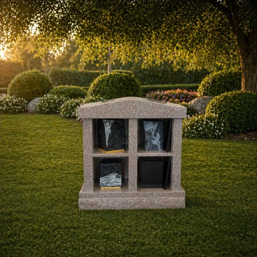 4-Niche Granite Columbarium Monument 35 x 18 x 37