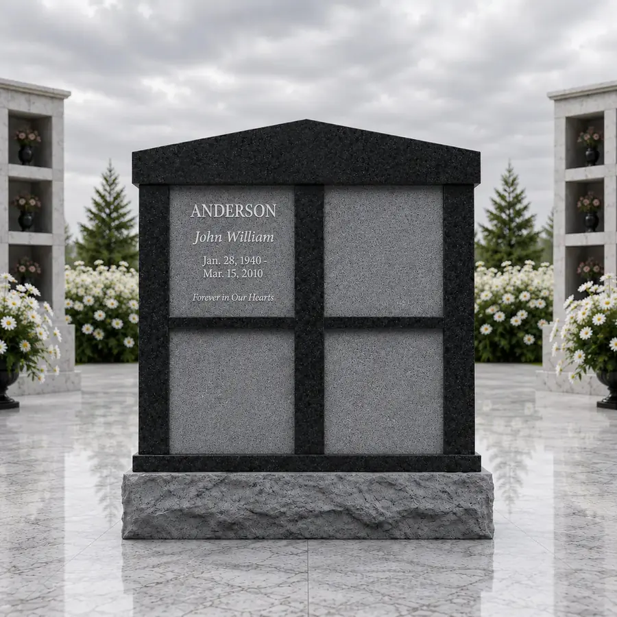 Serpentine Top 4-Niche Granite Columbarium