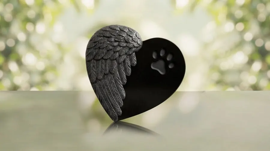 Angel Wing Heart Pet Memorial Marker