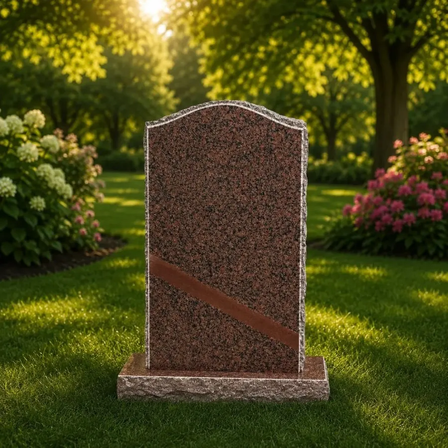 Arch-Top Upright Granite Headstone 24 x 3 x 40