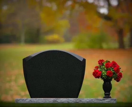 Arched-Top Single Upright Granite Headstone 32 x 4 x 24