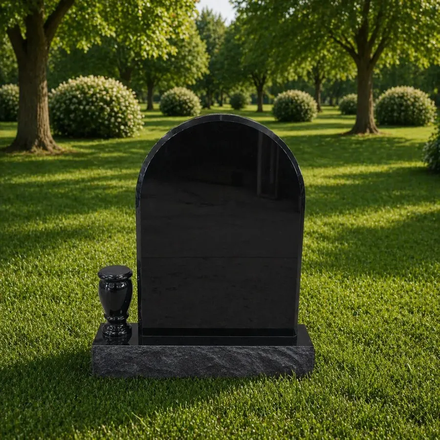 Arched Top Upright Granite Headstone 20 x 2 x 26