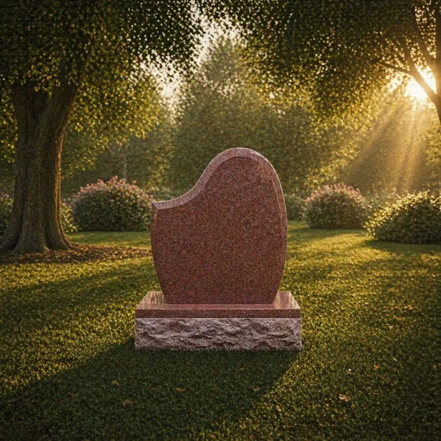 Asymmetric Curve Upright Granite Headstone