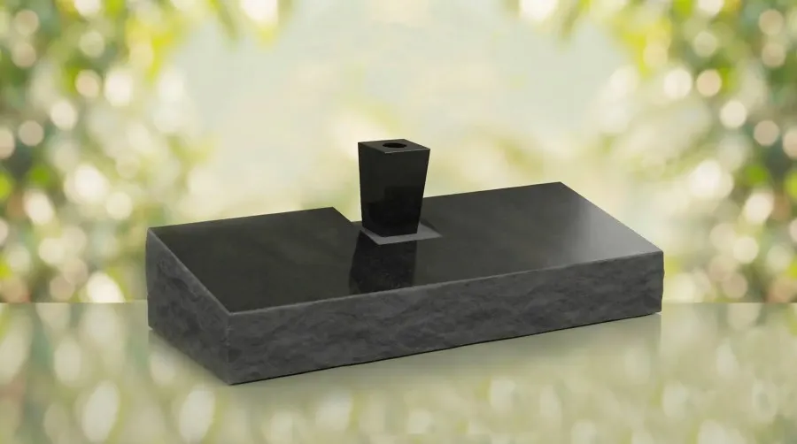 Bevel Headstone with Vase