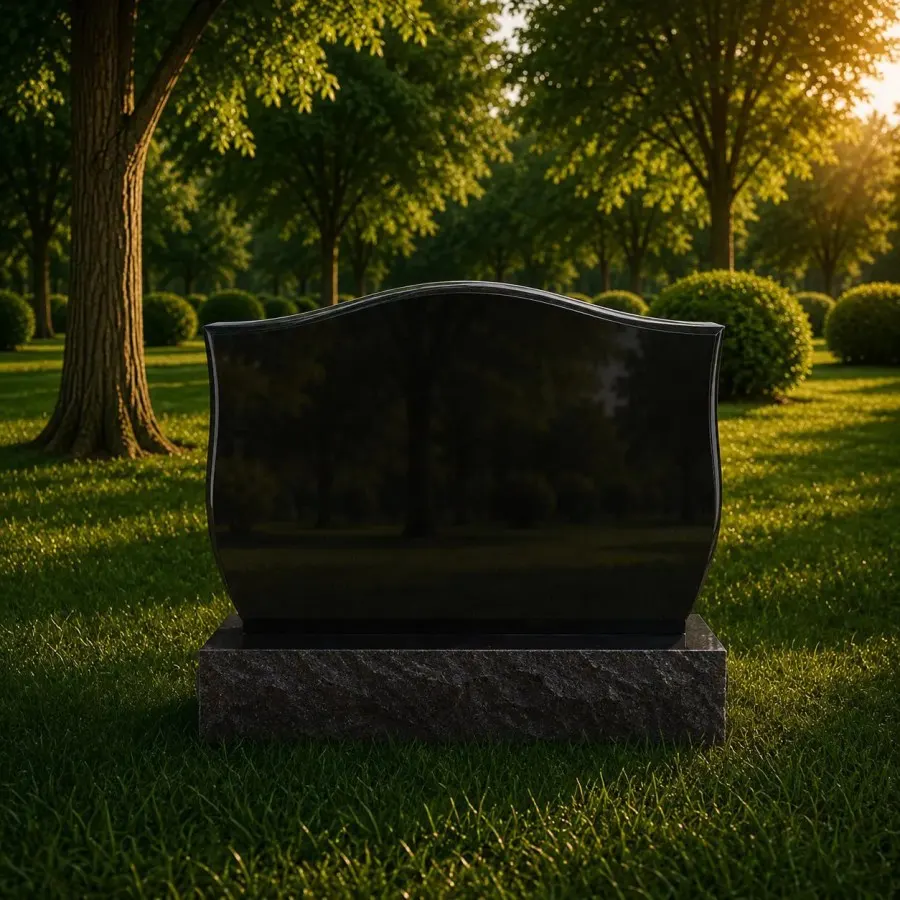 Black Granite Upright Headstone 28 x 3 x 16