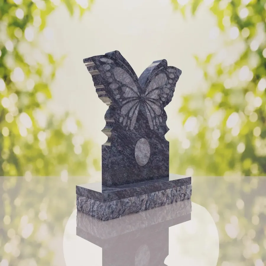 Butterfly Shape Granite Headstone