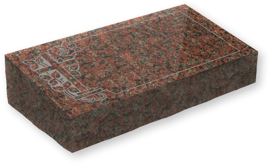 Bevel Granite Grave Marker with Cross