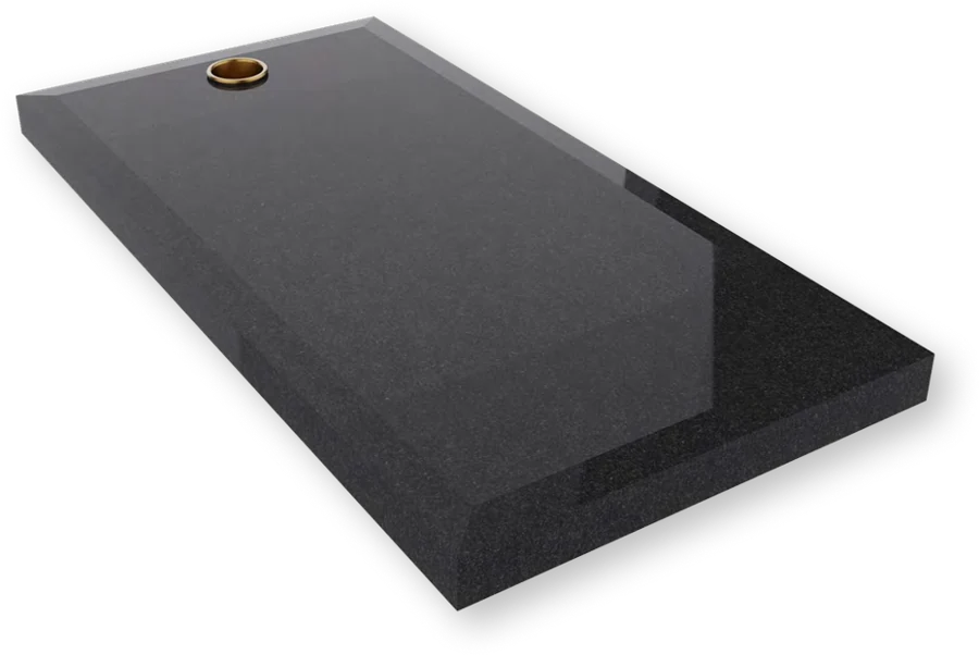 Beveled Granite Ledger Memorial with Vase