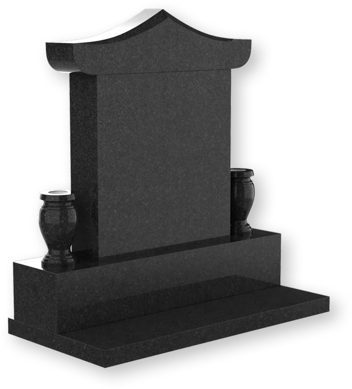 Pagoda-Style Asian Granite Headstone