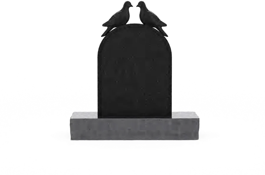 Sculpted Doves Shape Headstone