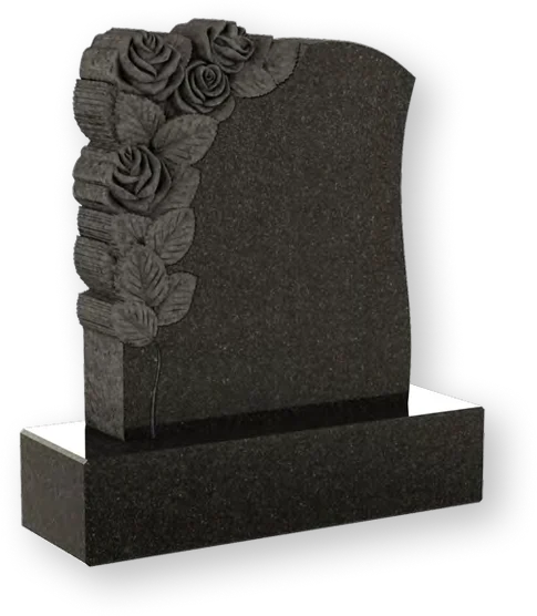 Upright Memorial with Carved Roses