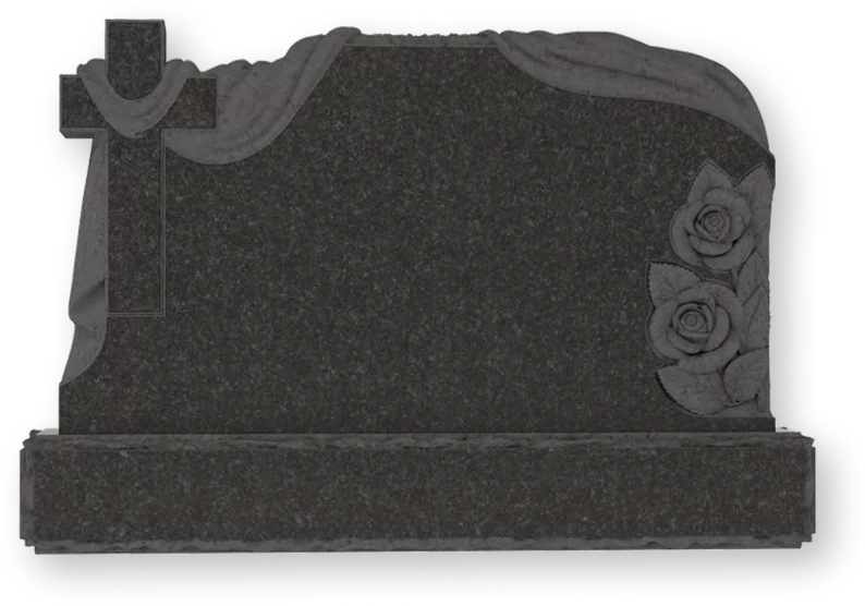 Upright with Draped Cross and Roses