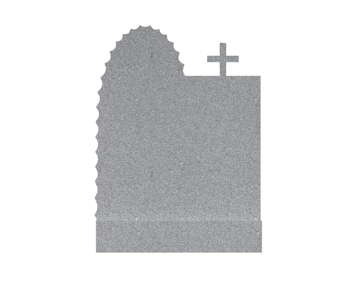 Show photo 4 of 4: Upright Catholic Granite Headstone with Virgin Mary Statue