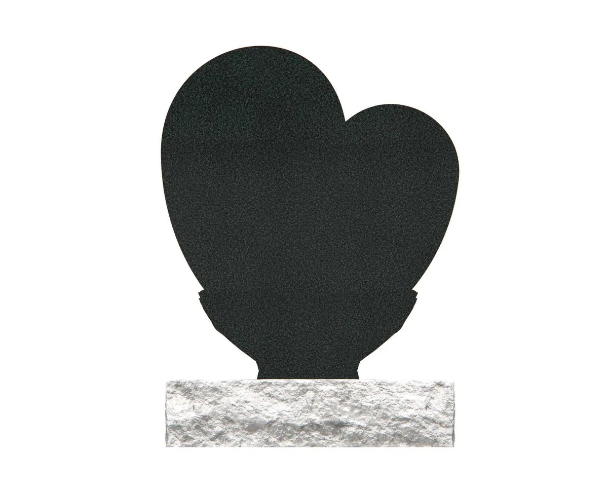 Show photo 4 of 4: Children’s Heart Upright Granite Headstone with Hands Design