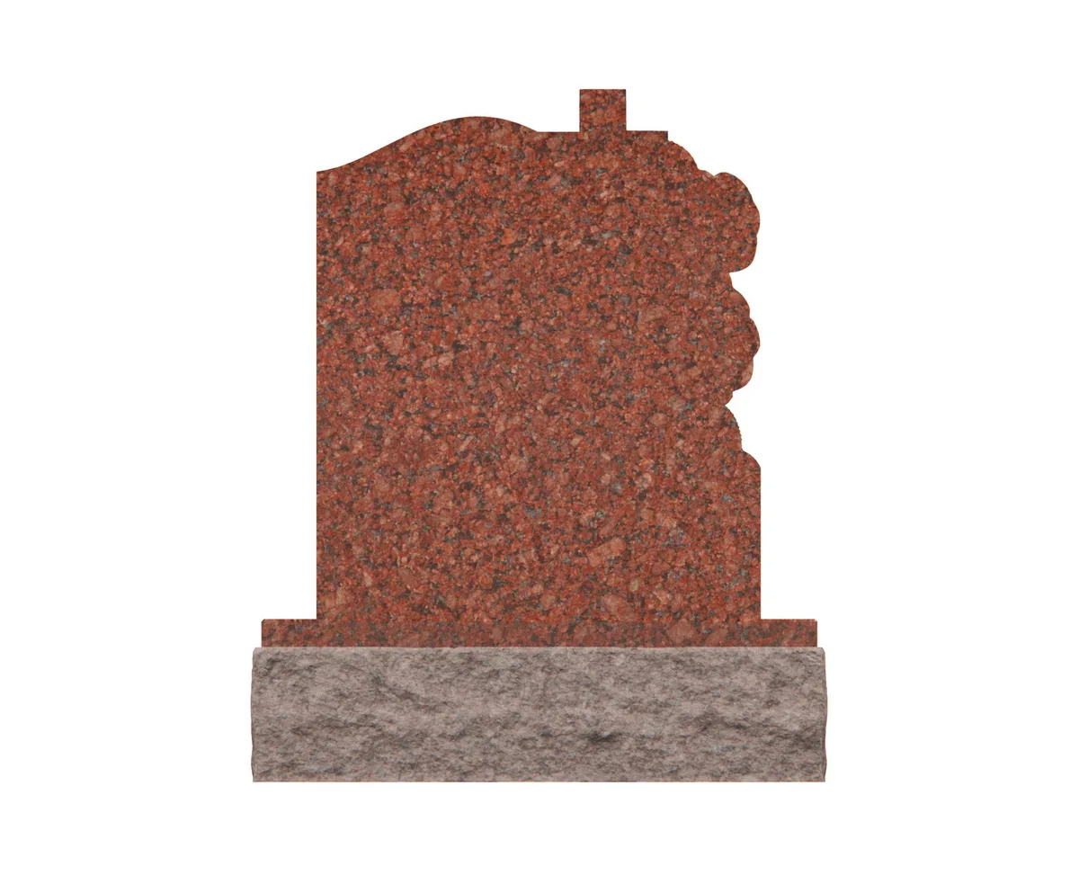 Show photo 4 of 4: Headstone - Granite Orthodox Cross with Floral Engraving