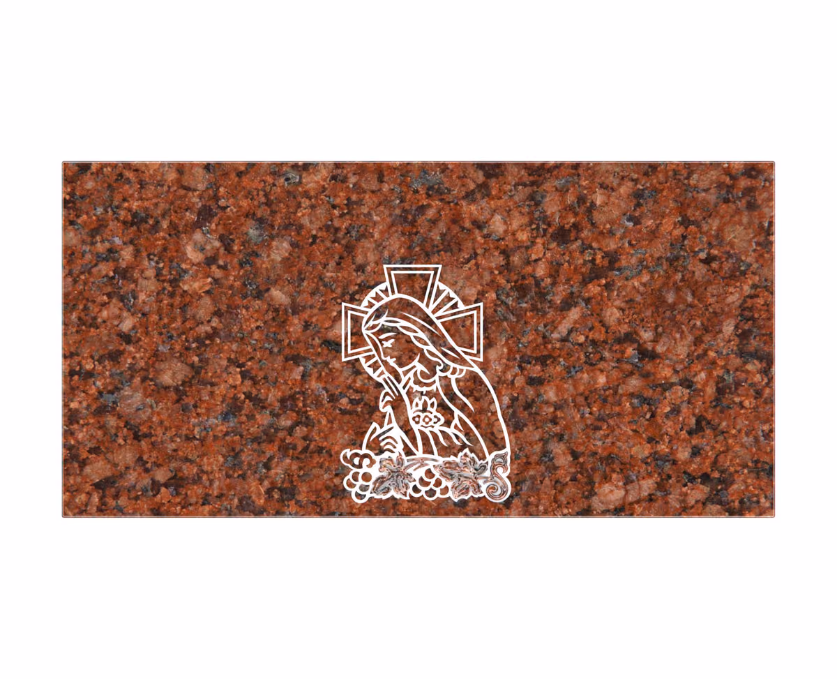 Show photo 4 of 4: Traditional Flat Granite Memorial with Christ Image