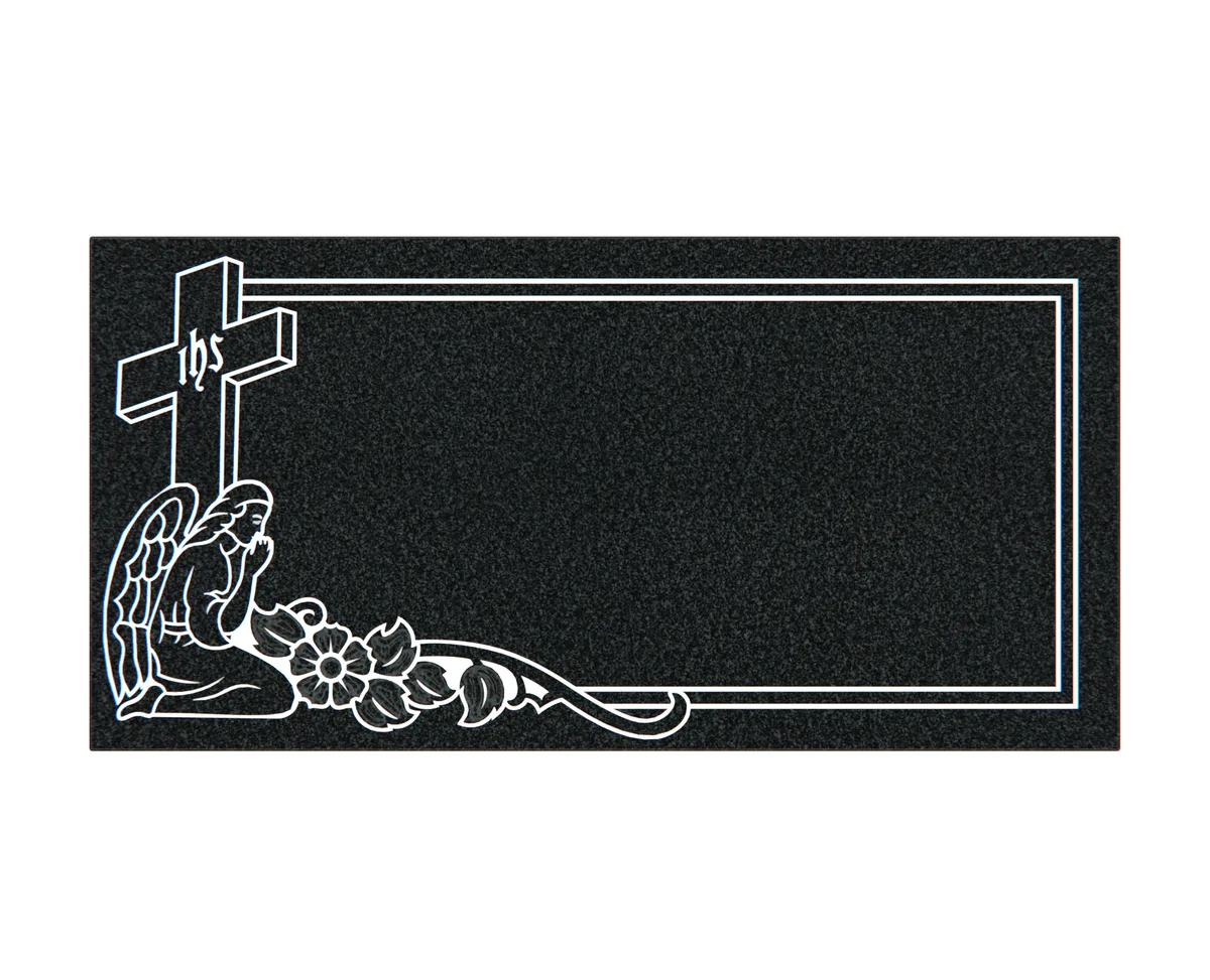 Show photo 4 of 4: Affordable Flat Cemetery Marker with Sleeping Angel Design