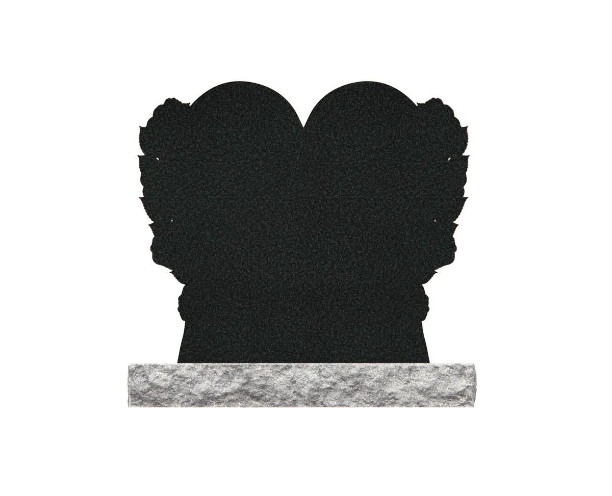 Show photo 4 of 4: Heart-Shaped Granite Memorial with Roses