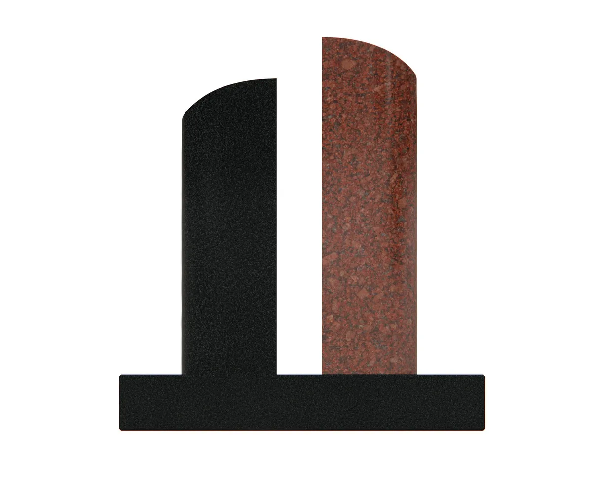 Show photo 4 of 4: Modern Jewish Companion Upright Granite Headstone with Menorah and Star of David