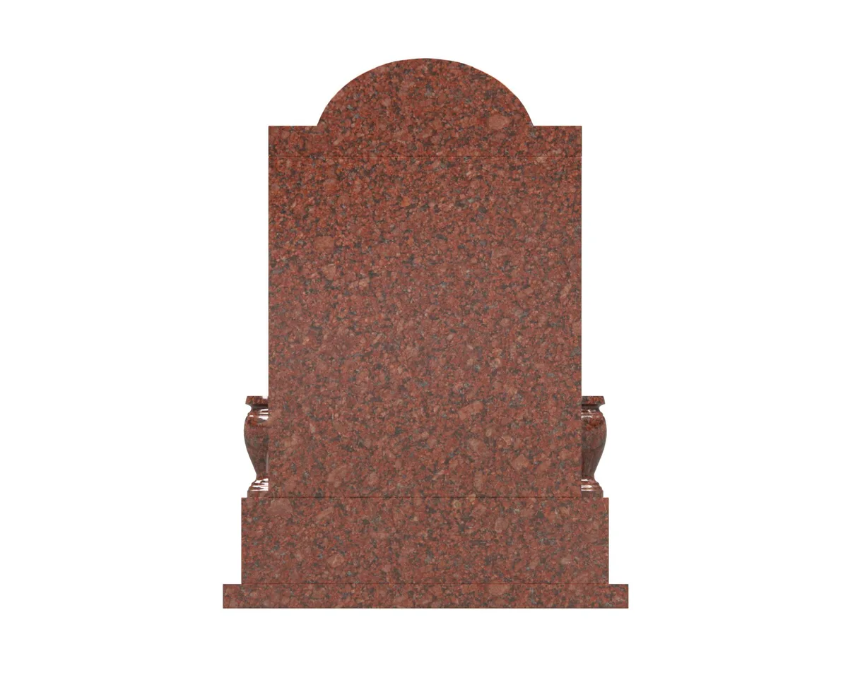 Show photo 4 of 4: Asian-Style Upright Granite Memorial with Arch and Columns