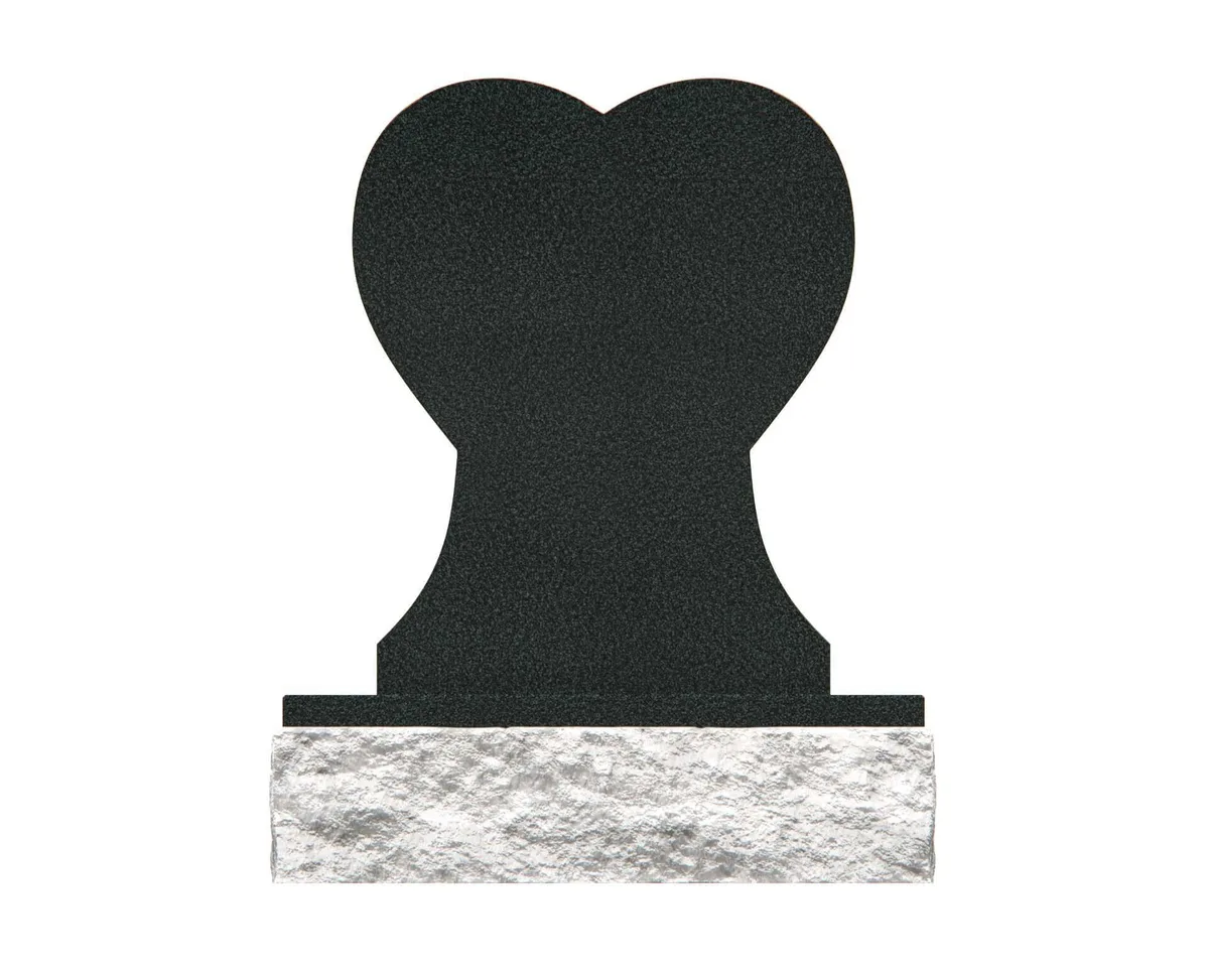 Show photo 4 of 4: Elegant Heart-Shaped Upright Memorial with Floral Engraving