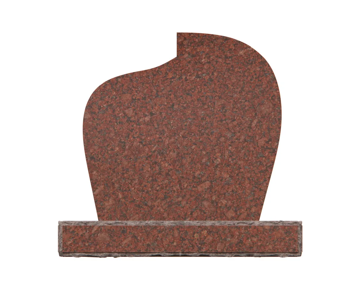 Show photo 4 of 4: Curved Upright Granite Headstone with Cross and Rose