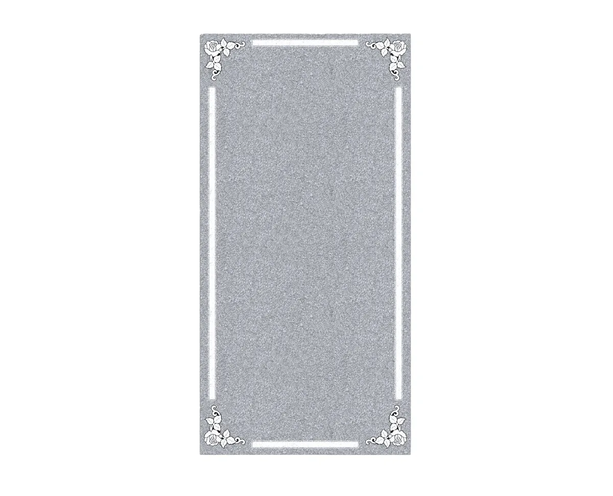 Show photo 2 of 2: Affordable Granite Ledger Headstone with Elegant Flower Design