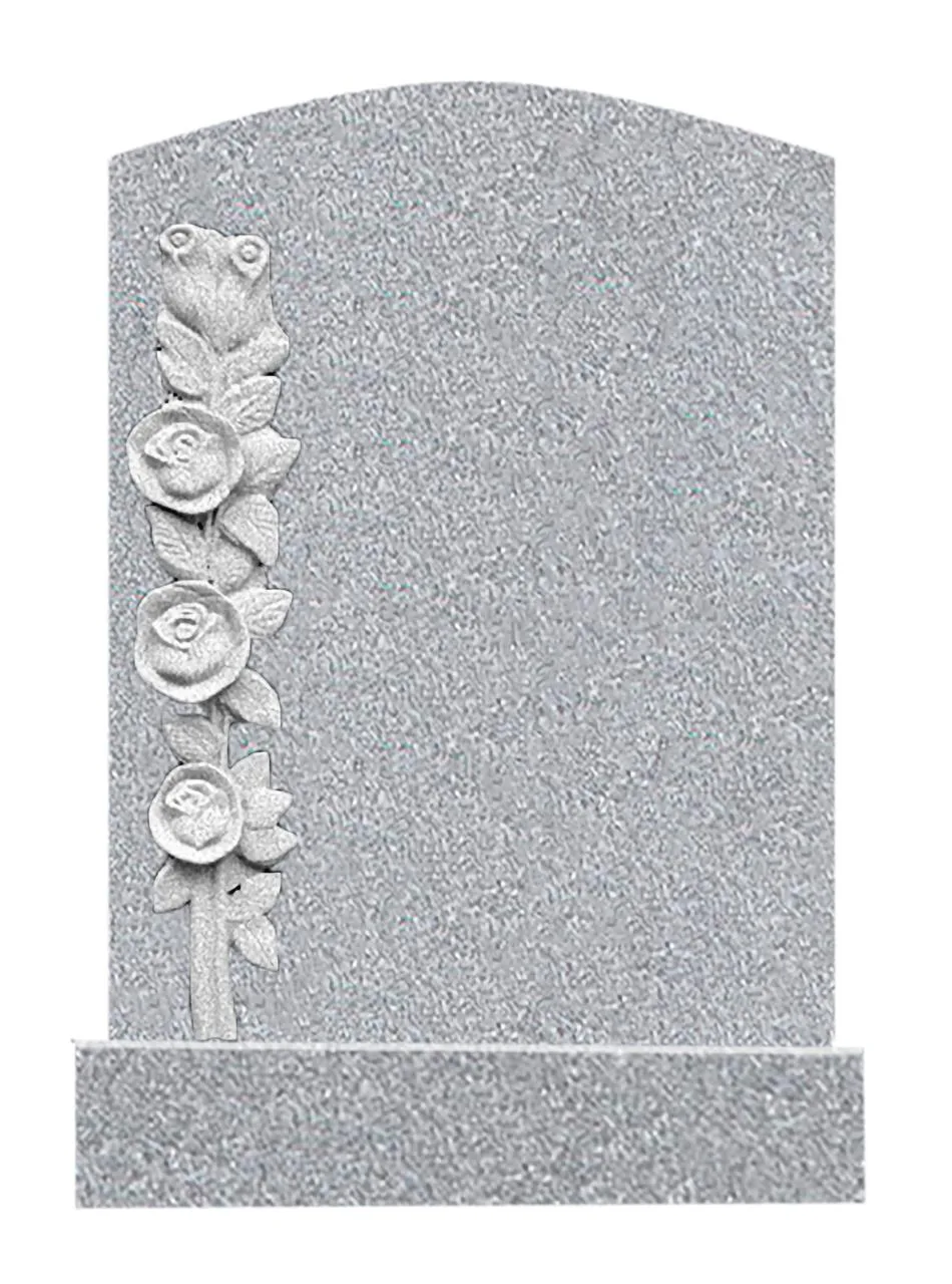 Show photo 5 of 5: Upright Granite Memorial with Carved Roses