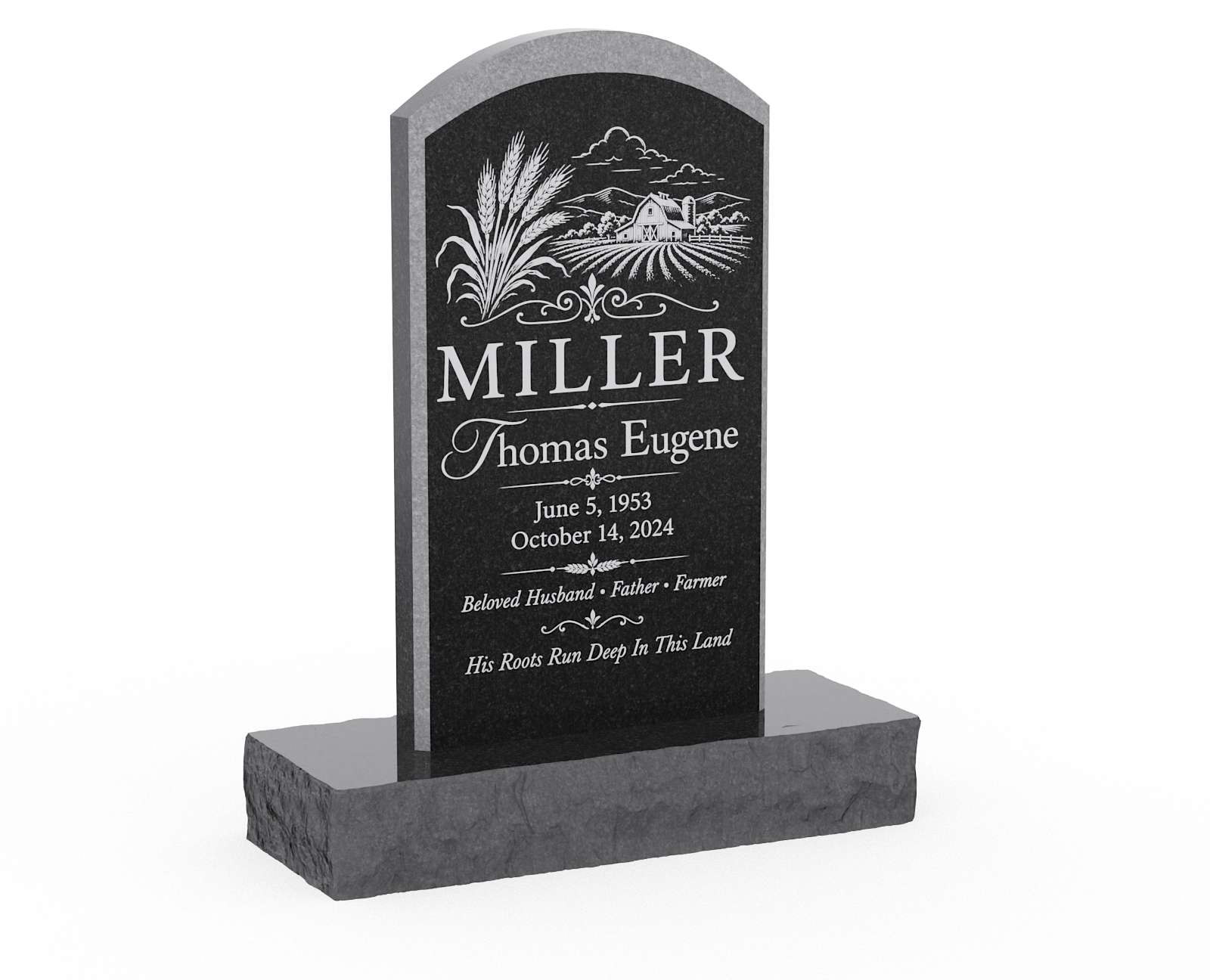 Classic Rounded Top Shape Headstone
