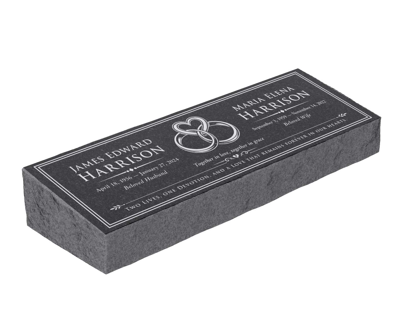 Companion Bevel Granite Grave Marker