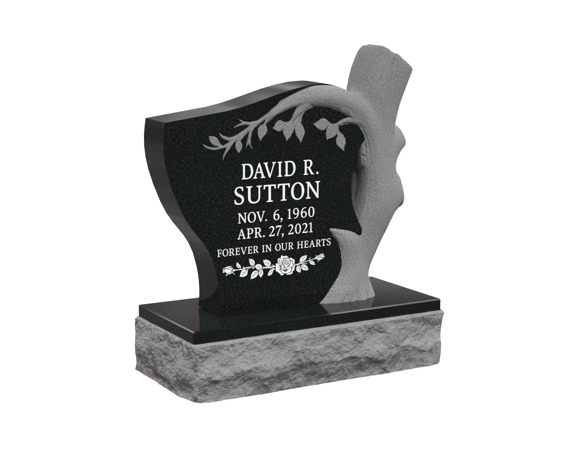 Tree-Shaped Upright Memorial for Single Grave
