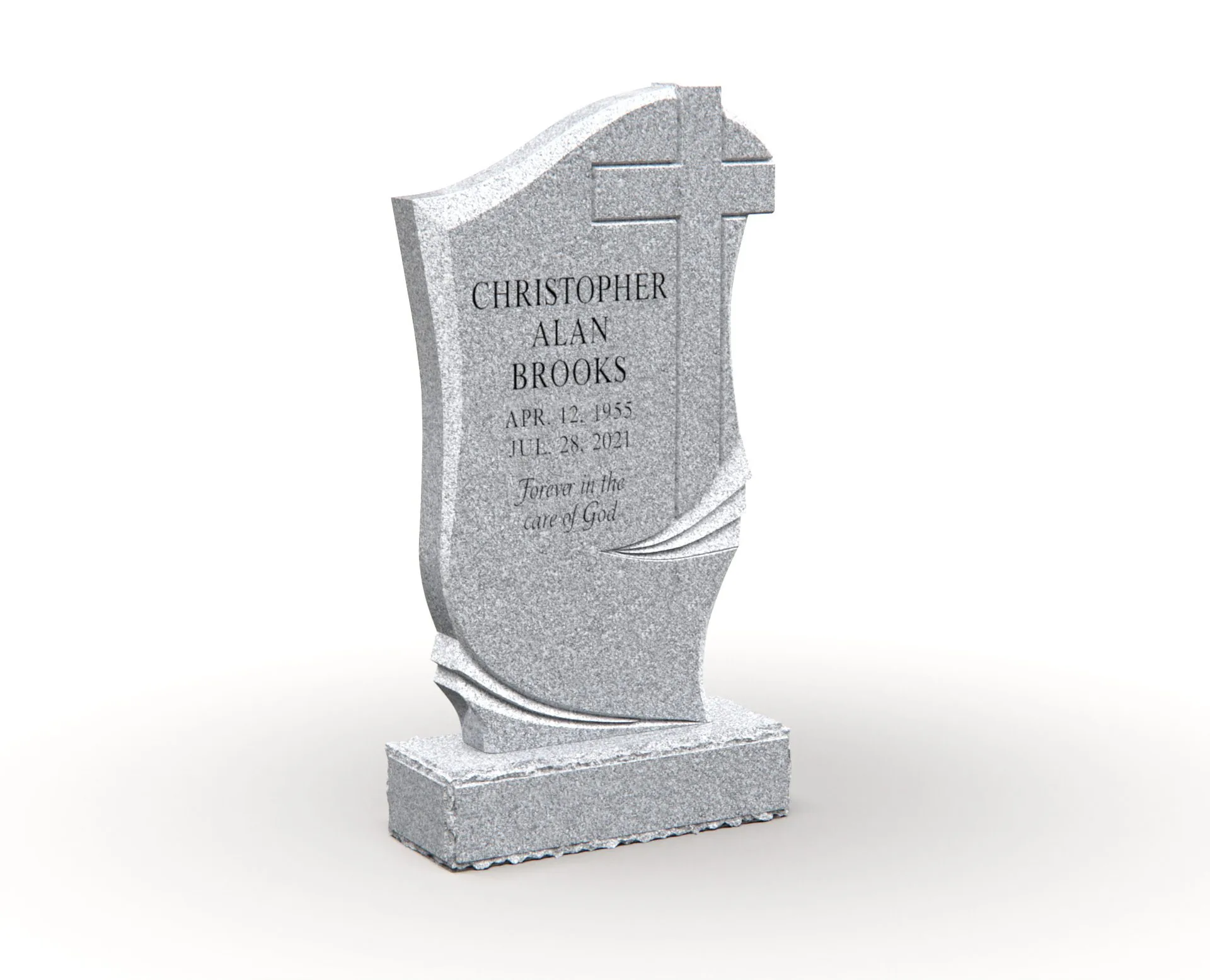 Show photo 2 of 4: Elegant Granite Headstone with Cross Motif