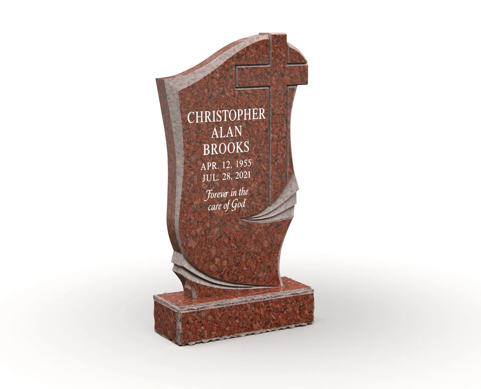 Show photo 3 of 4: Elegant Granite Headstone with Cross Motif