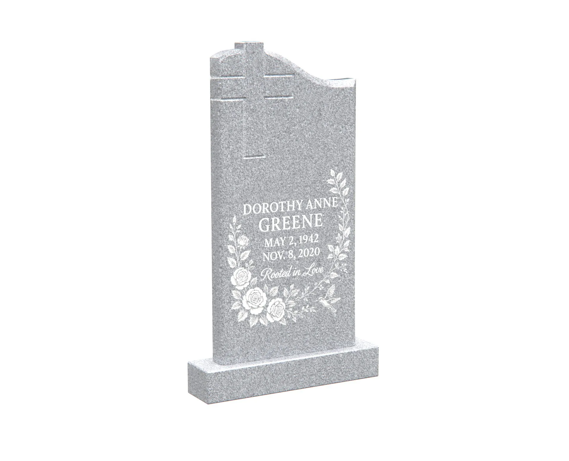 Show photo 2 of 4: Affordable Upright Memorial with Cross Design