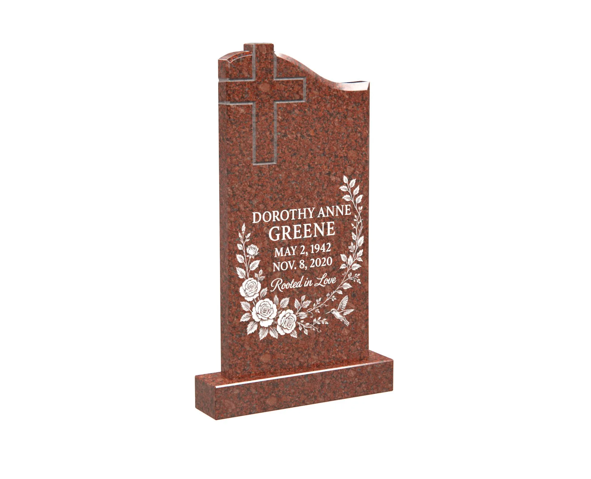 Show photo 3 of 4: Affordable Upright Memorial with Cross Design
