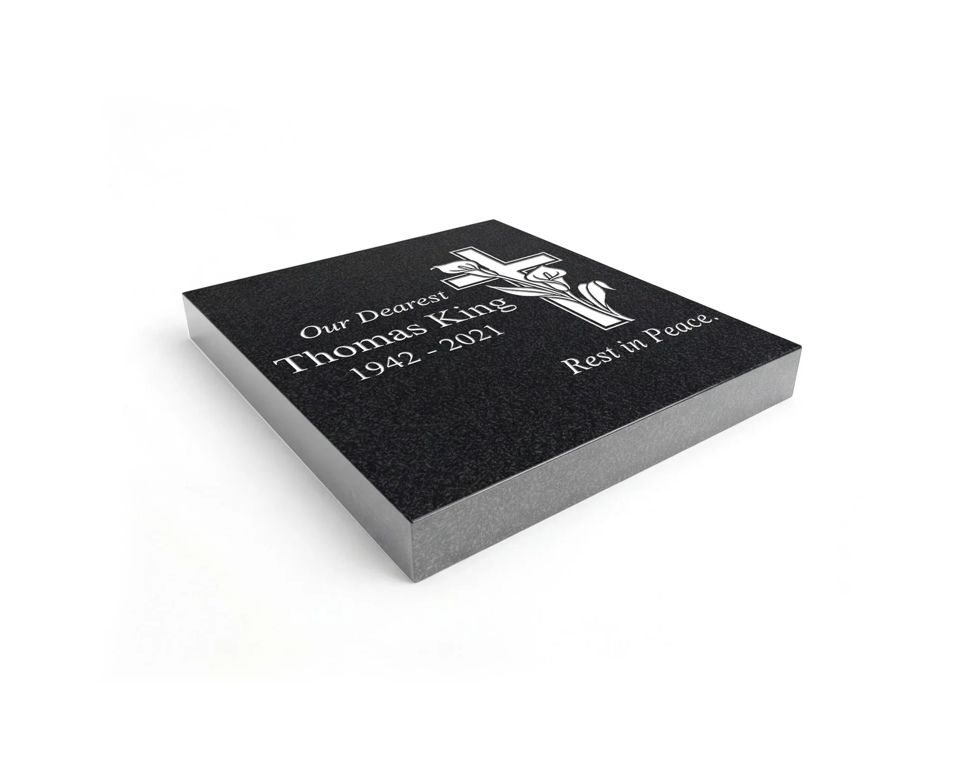 Cross Flat Granite Marker