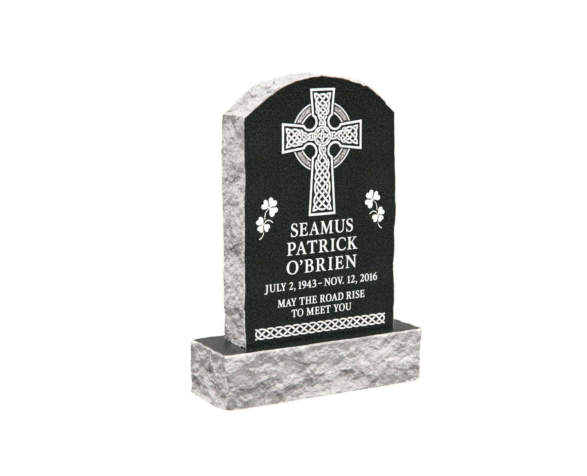Simple Irish Upright Memorial with Celtic Cross