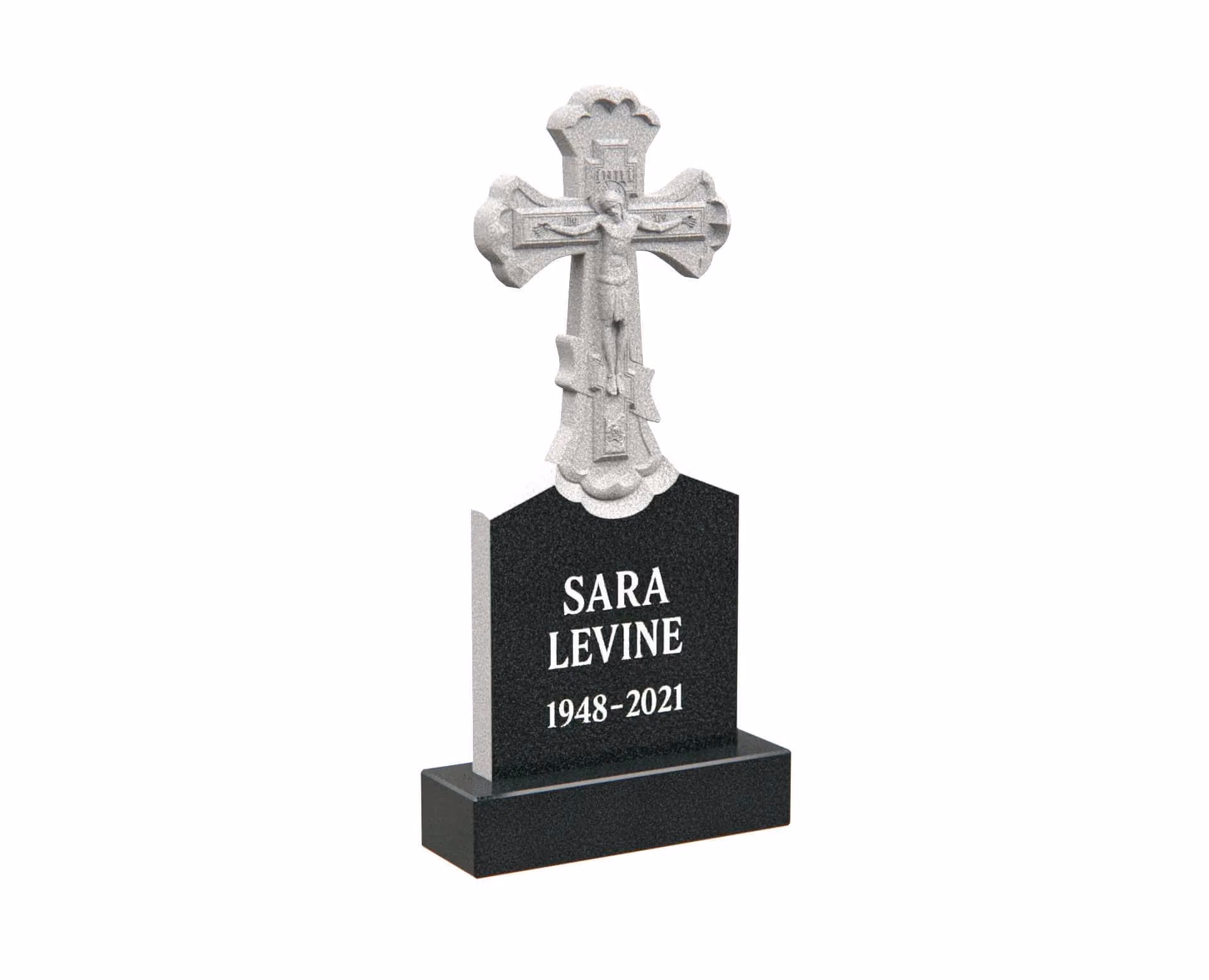 Orthodox Gravestone with Carved Crucifix Cross