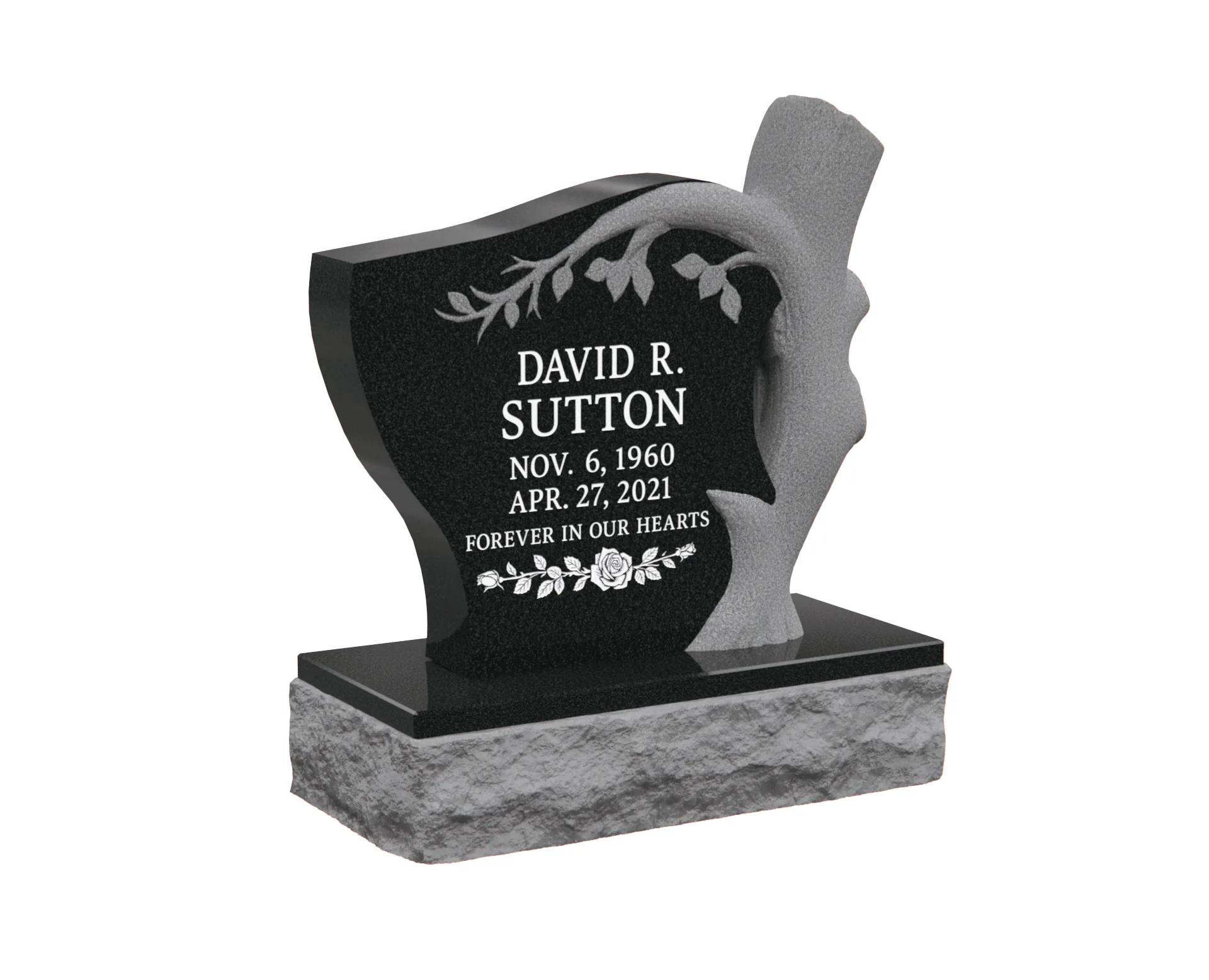 Tree-Shaped Upright Memorial for Single Grave