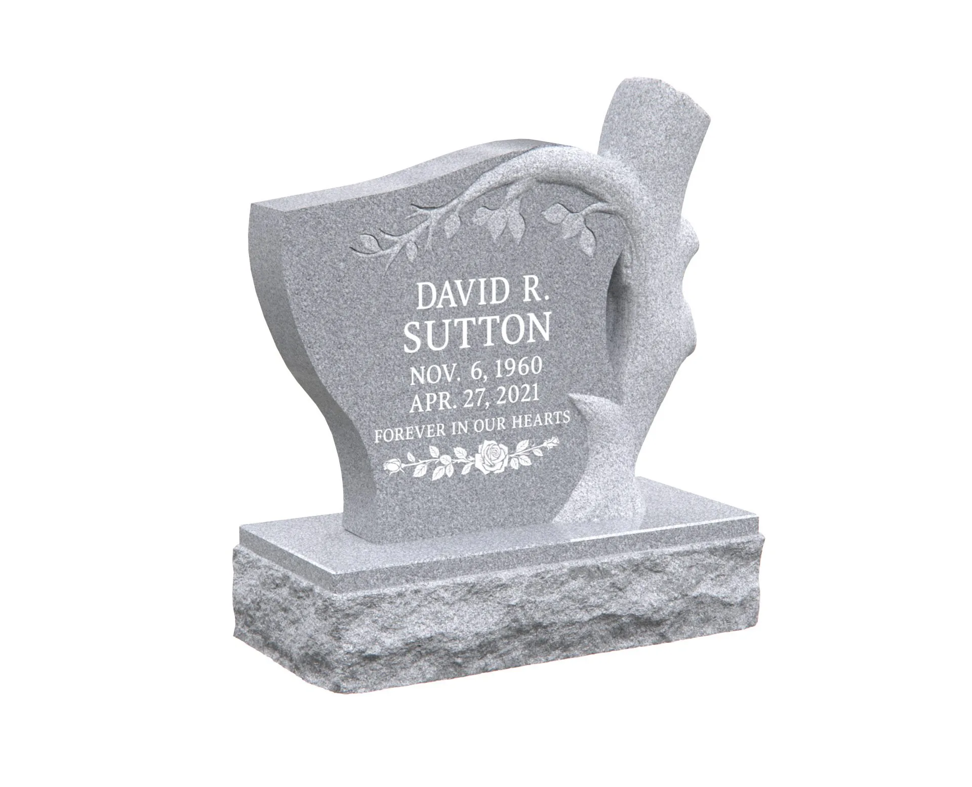 Show photo 2 of 4: Tree-Shaped Upright Memorial for Single Grave