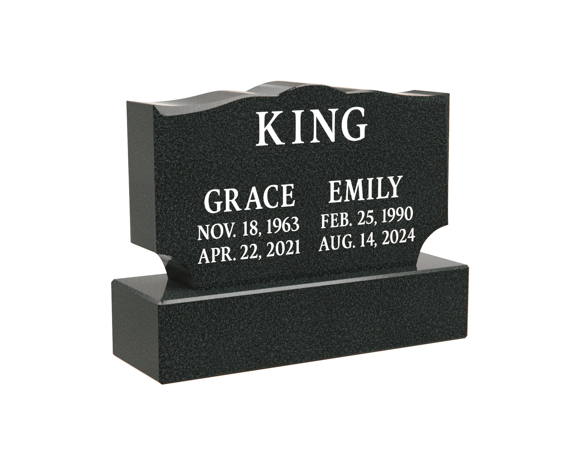 Simple Upright Companion Granite Headstone