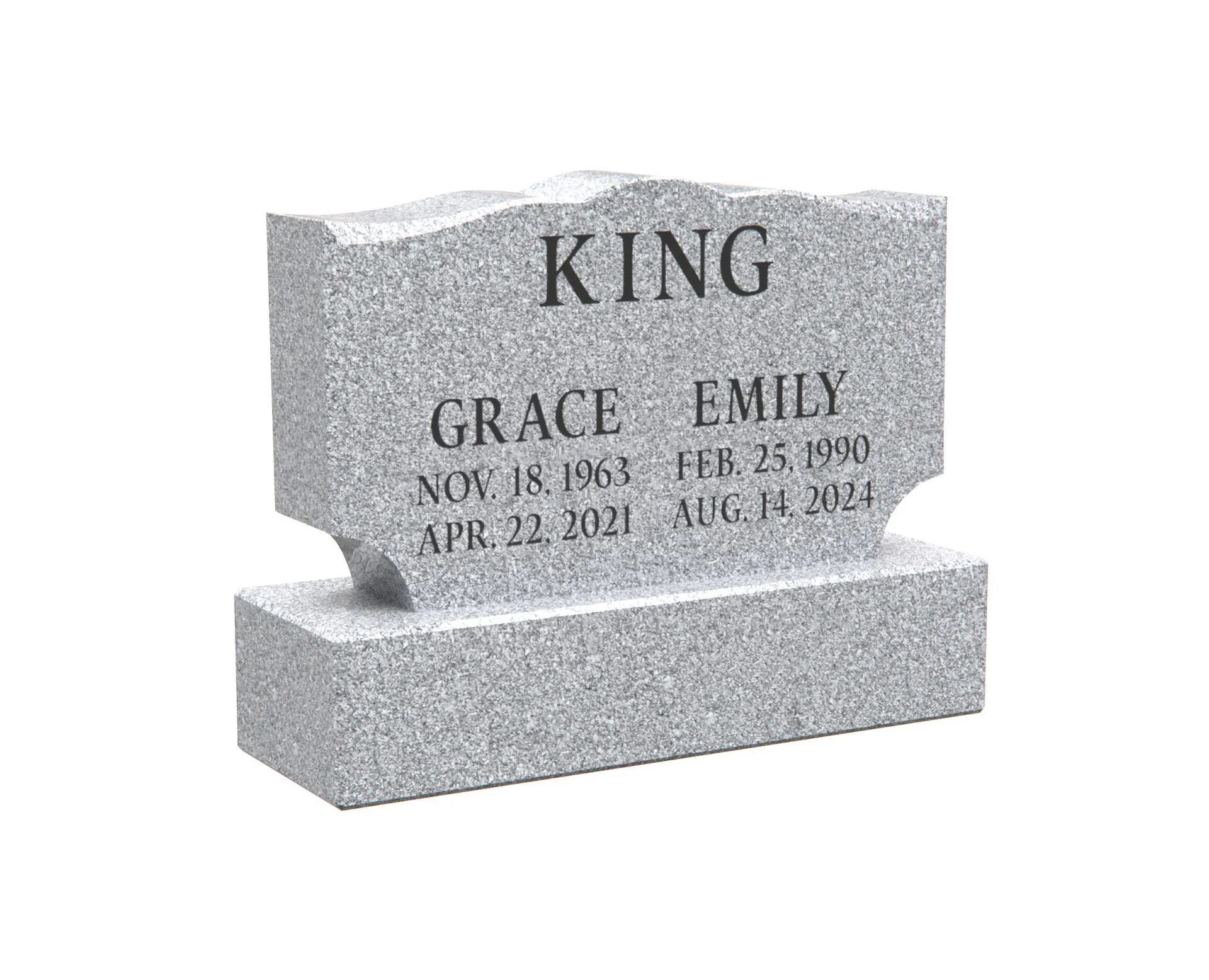 Show photo 2 of 4: Simple Upright Companion Granite Headstone