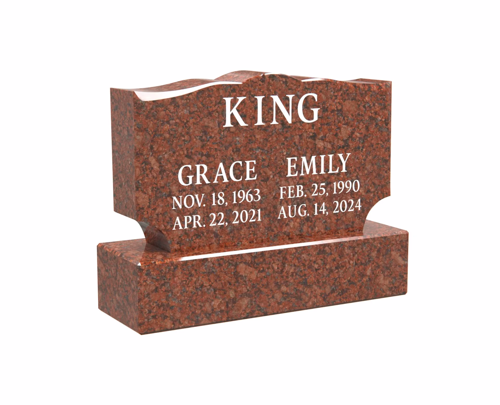 Show photo 3 of 4: Simple Upright Companion Granite Headstone