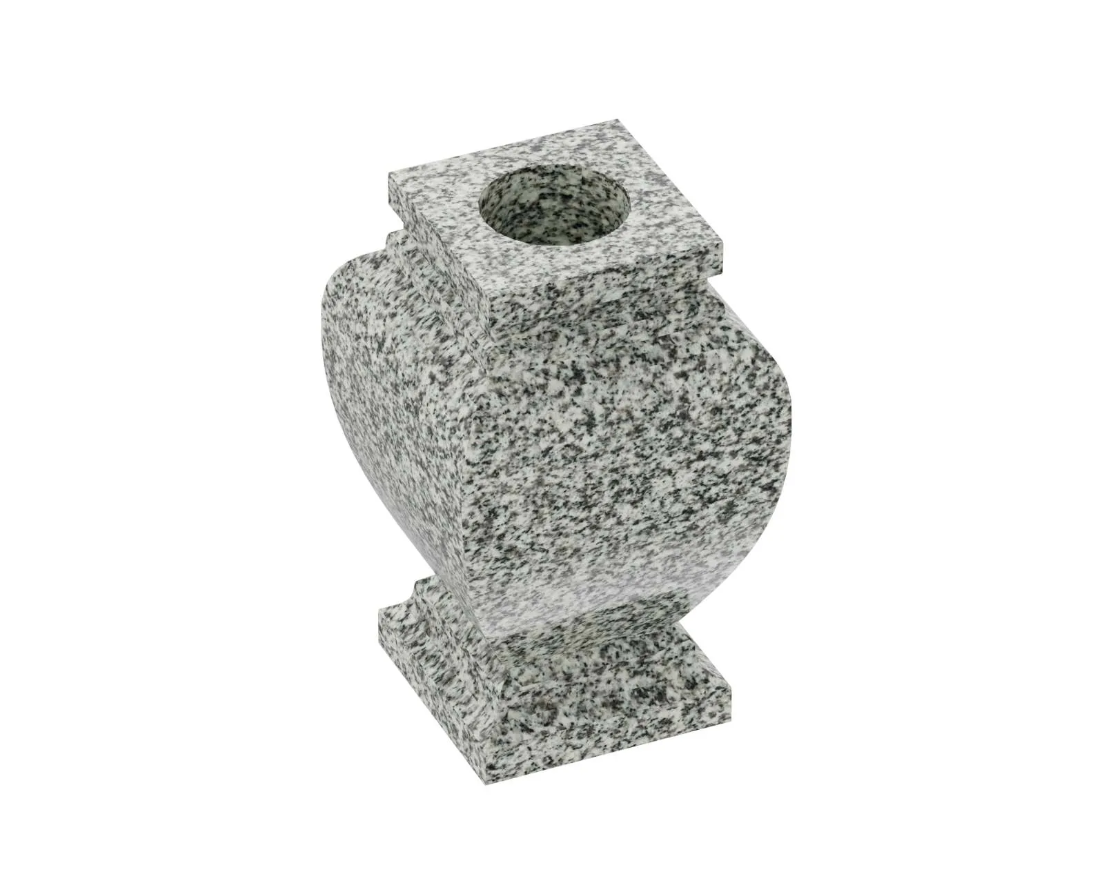 Show photo 2 of 3: Scroll Granite Memorial Vase