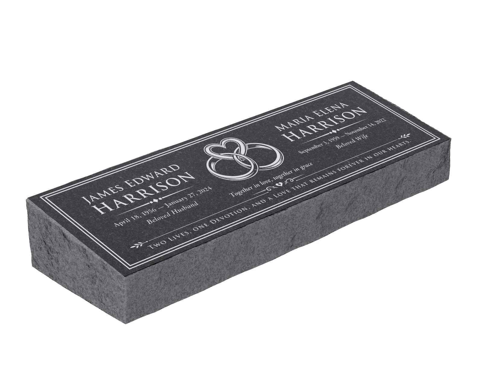 Companion Bevel Granite Grave Marker