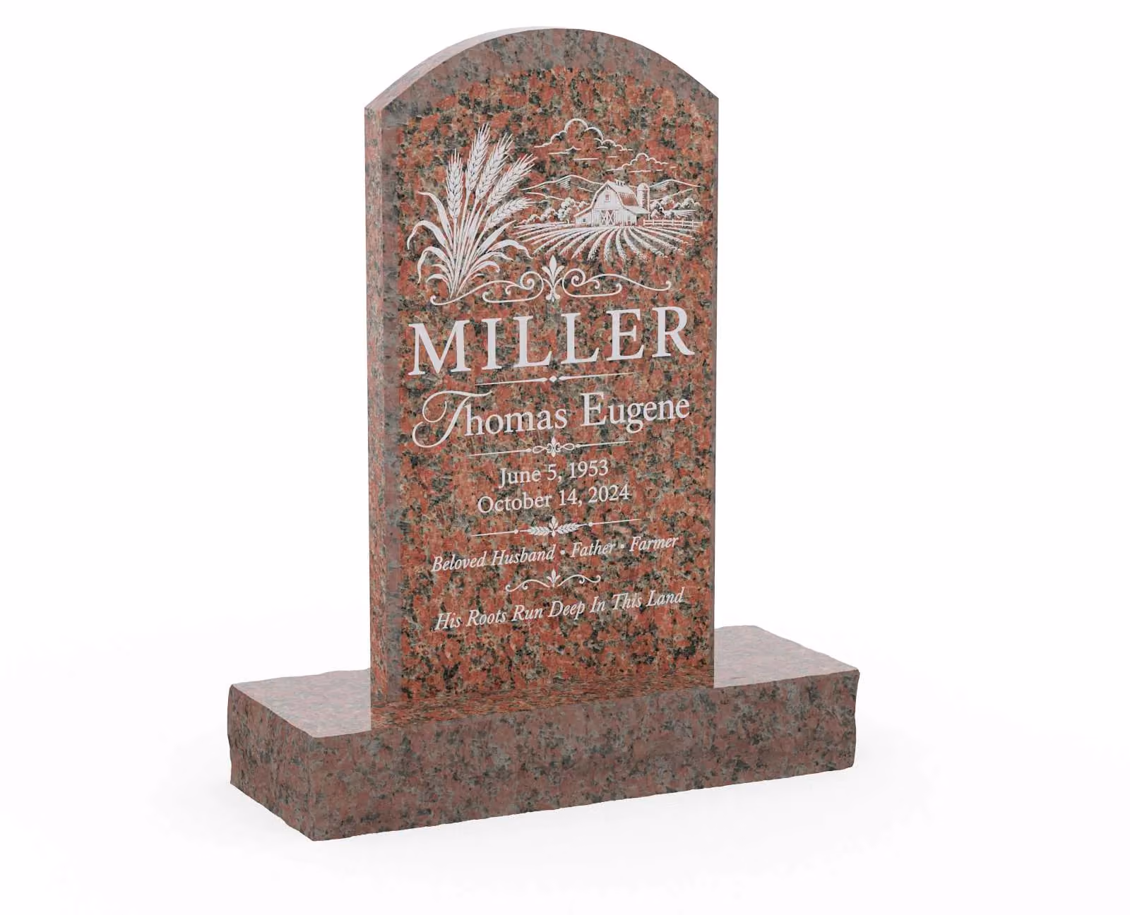Show photo 3 of 3: Classic Rounded Top Shape Headstone