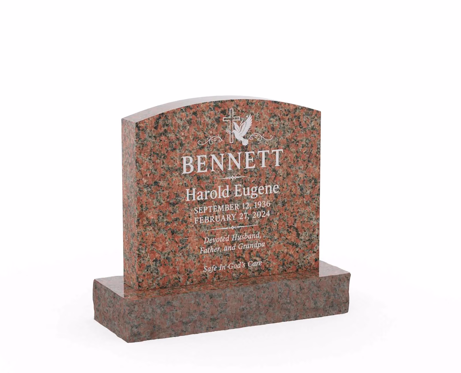 Show photo 3 of 3: Classic Upright Granite Headstone