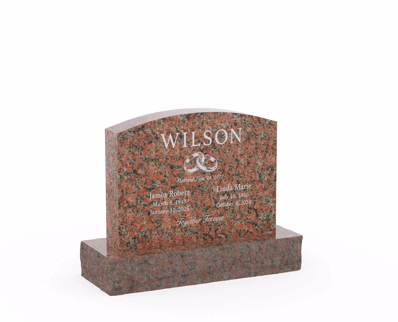 Show photo 3 of 3: Classic Serpentine Companion Headstone