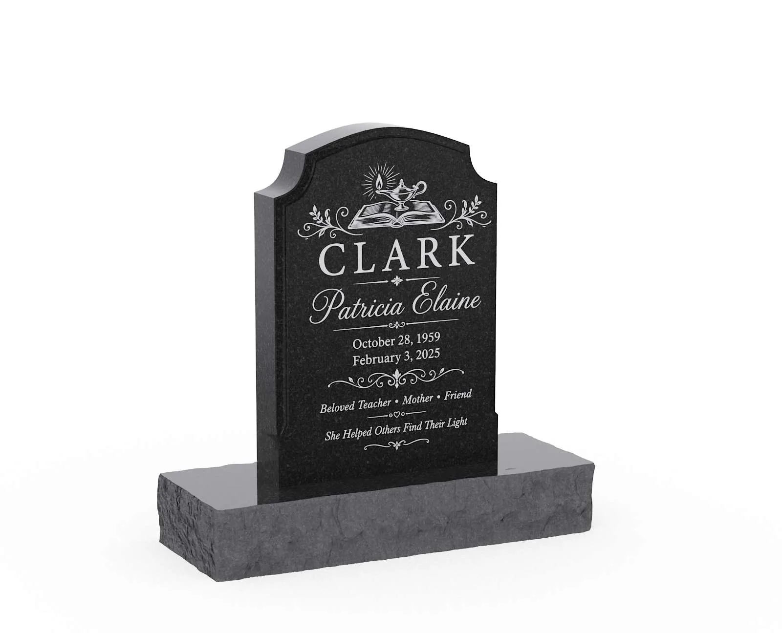 Classic Serpentine Top Upright Headstone