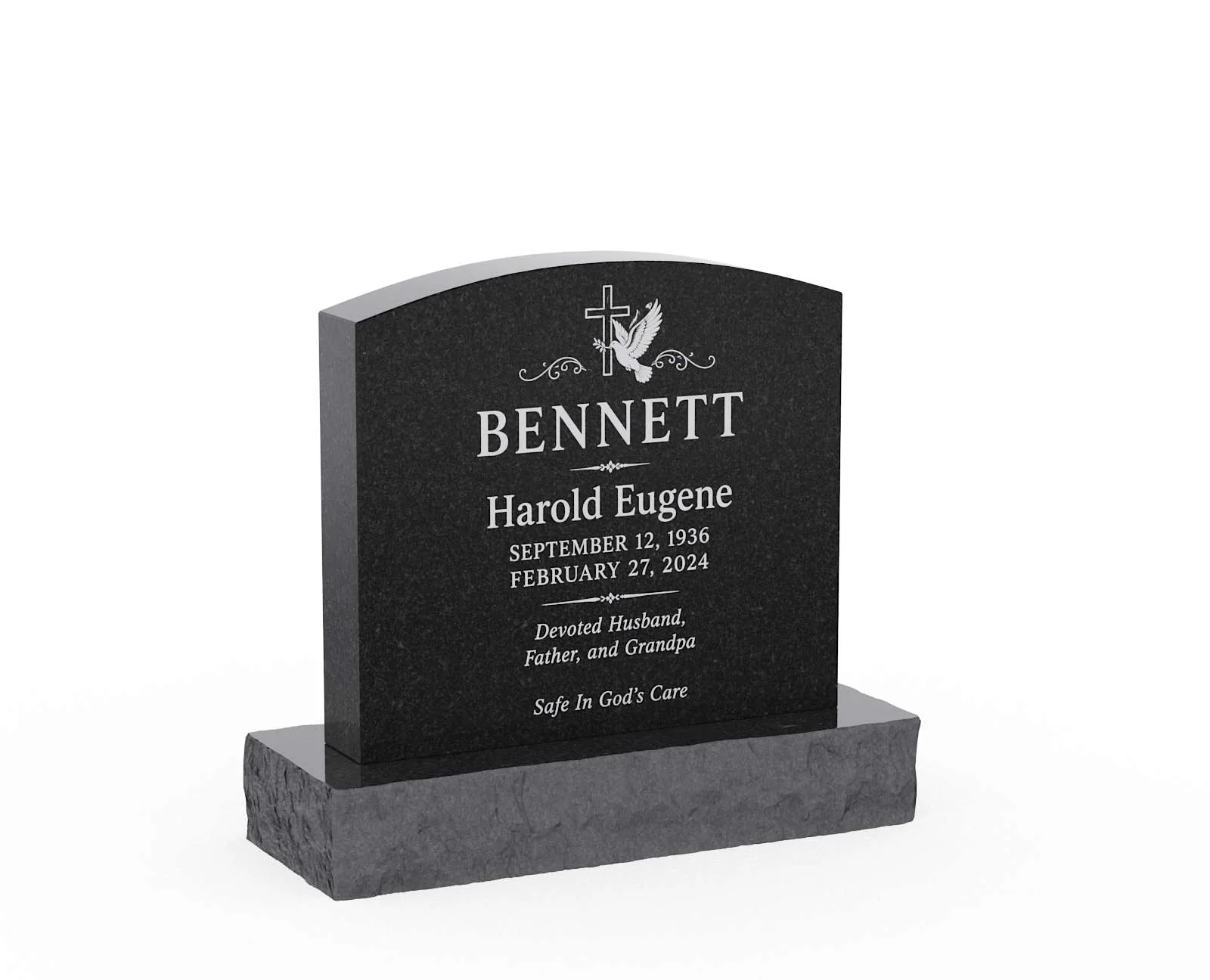 Classic Upright Granite Headstone